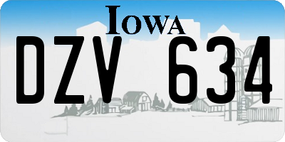 IA license plate DZV634