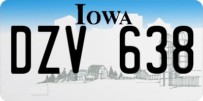 IA license plate DZV638