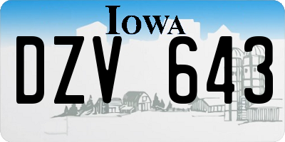 IA license plate DZV643