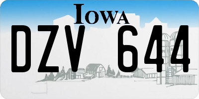 IA license plate DZV644