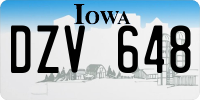 IA license plate DZV648