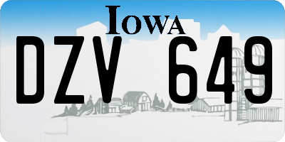 IA license plate DZV649