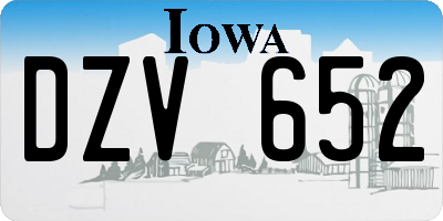 IA license plate DZV652