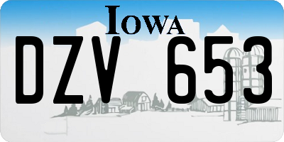 IA license plate DZV653