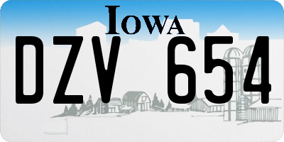 IA license plate DZV654