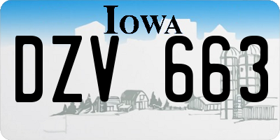 IA license plate DZV663