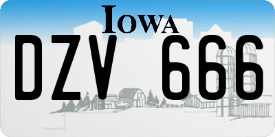 IA license plate DZV666