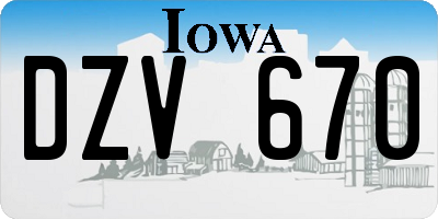 IA license plate DZV670