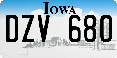 IA license plate DZV680