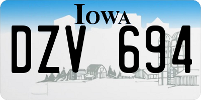 IA license plate DZV694