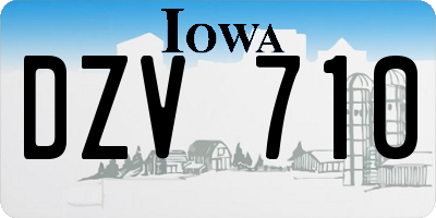 IA license plate DZV710