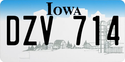 IA license plate DZV714
