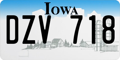 IA license plate DZV718