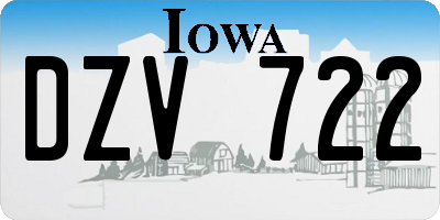 IA license plate DZV722