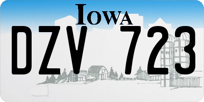 IA license plate DZV723