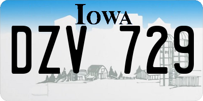 IA license plate DZV729