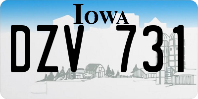 IA license plate DZV731