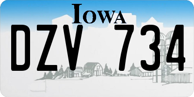 IA license plate DZV734