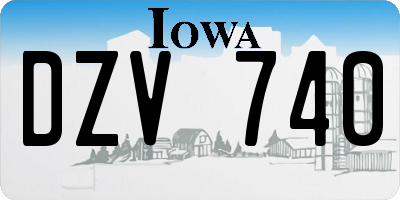IA license plate DZV740
