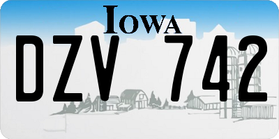 IA license plate DZV742