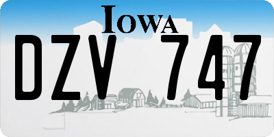 IA license plate DZV747