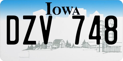 IA license plate DZV748