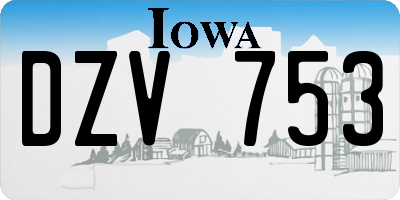 IA license plate DZV753