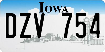 IA license plate DZV754