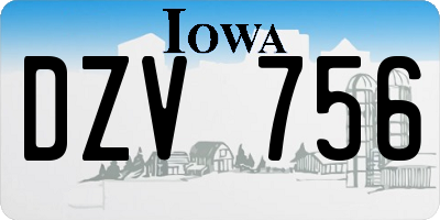 IA license plate DZV756