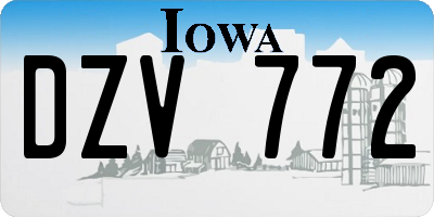 IA license plate DZV772