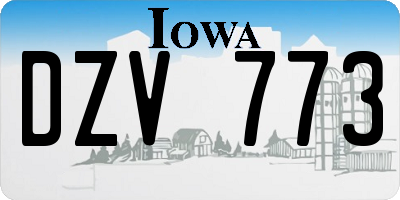 IA license plate DZV773