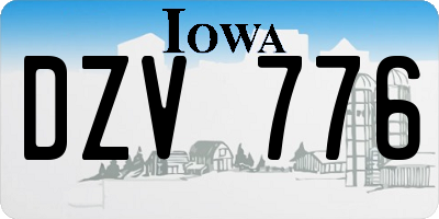 IA license plate DZV776