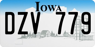 IA license plate DZV779