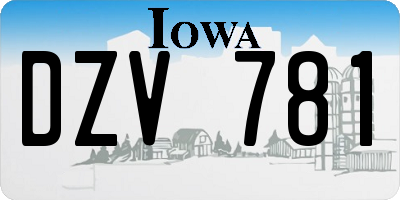 IA license plate DZV781
