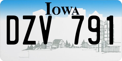 IA license plate DZV791