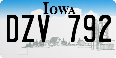 IA license plate DZV792