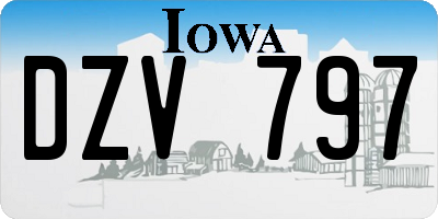 IA license plate DZV797