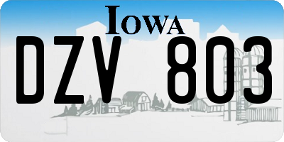 IA license plate DZV803