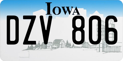 IA license plate DZV806