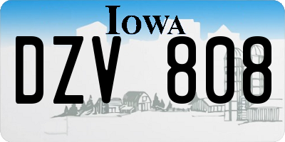 IA license plate DZV808
