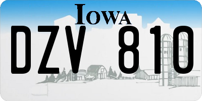 IA license plate DZV810