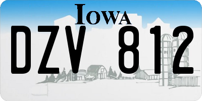 IA license plate DZV812