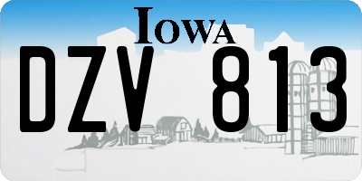IA license plate DZV813