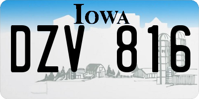 IA license plate DZV816