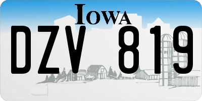 IA license plate DZV819