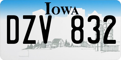 IA license plate DZV832