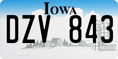 IA license plate DZV843