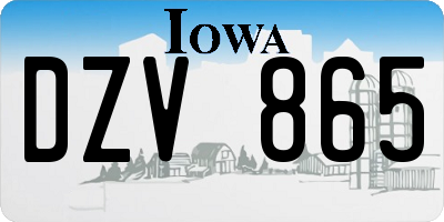 IA license plate DZV865