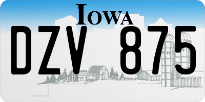 IA license plate DZV875