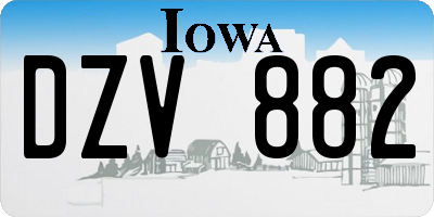 IA license plate DZV882